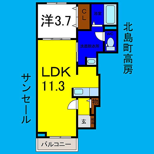 サンセール 1階 1LDK 賃貸物件詳細