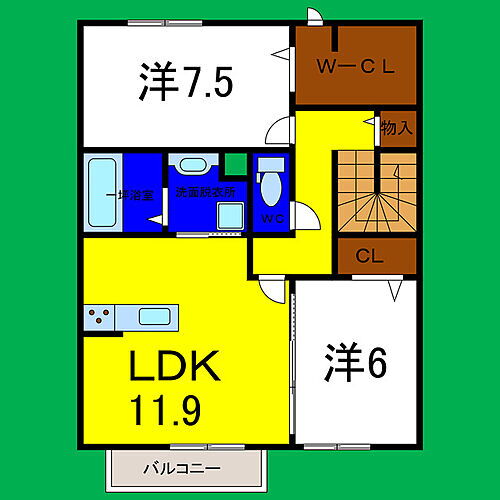 徳島県板野郡藍住町勝瑞字正喜地220-2 勝瑞駅 2LDK アパート 賃貸物件詳細