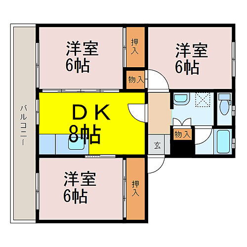 アーバニティ２１ 3階 3DK 賃貸物件詳細