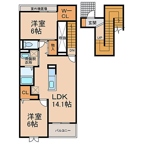 カーサベンネＩＩ 3階 2LDK 賃貸物件詳細