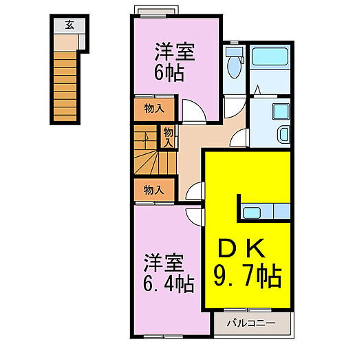 埼玉県久喜市外野 東鷲宮駅 2DK アパート 賃貸物件詳細