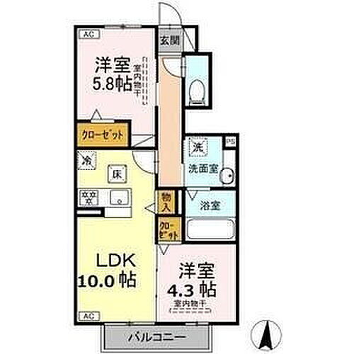 愛知県春日井市上条町5丁目57番地 春日井駅 2LDK アパート 賃貸物件詳細