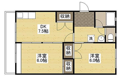 広島県福山市新涯町3丁目7-1 福山駅 2DK アパート 賃貸物件詳細