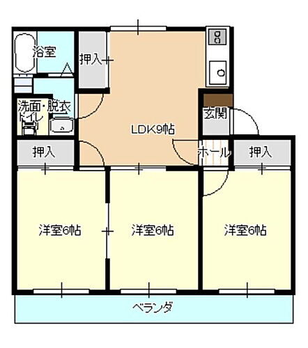 広島県福山市日吉台1丁目 東福山駅 3LDK アパート 賃貸物件詳細