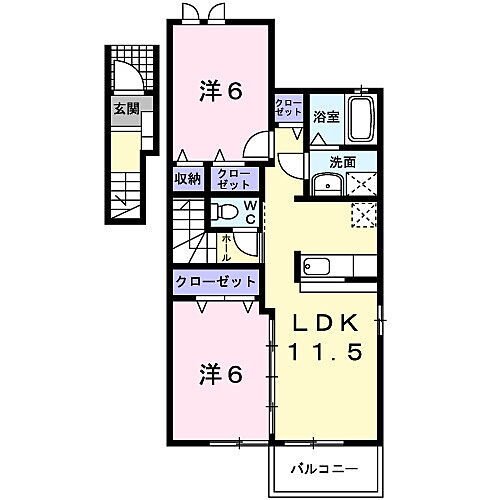 愛媛県四国中央市寒川町3694番地1 伊予寒川駅 2LDK アパート 賃貸物件詳細