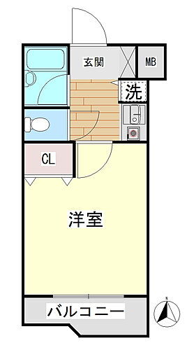 シャトラン弓木壱番館 2階 1K 賃貸物件詳細