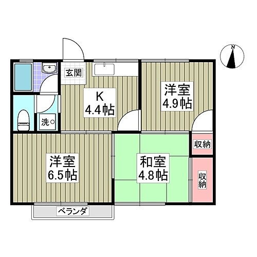 パレス西延沢 2階 3K 賃貸物件詳細