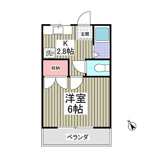 フラワーハイムＩＩＩ 2階 1K 賃貸物件詳細