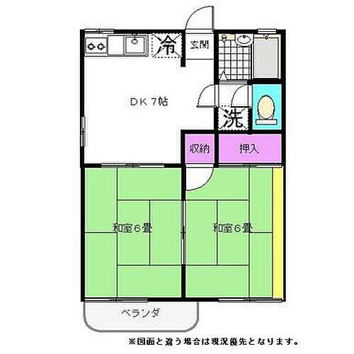 ハートピアＥＡＳＴＢ 2階 2DK 賃貸物件詳細