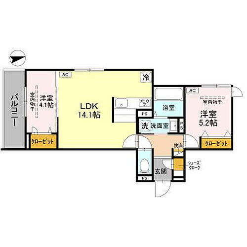 大阪府高槻市東五百住町3丁目16-15 摂津富田駅 2LDK アパート 賃貸物件詳細