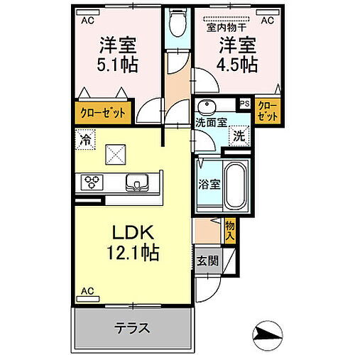 クレア 1階 2LDK 賃貸物件詳細