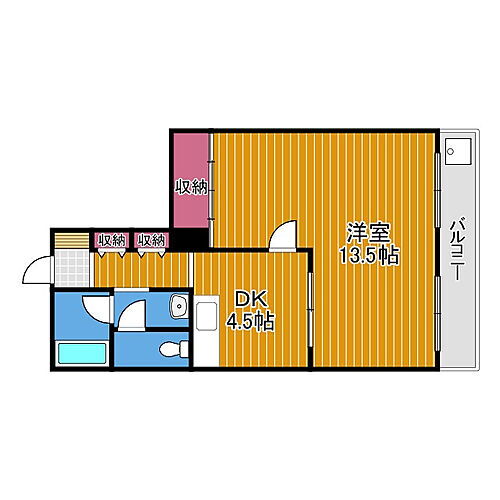 藤ヶ丘ハイツ 4階 1DK 賃貸物件詳細