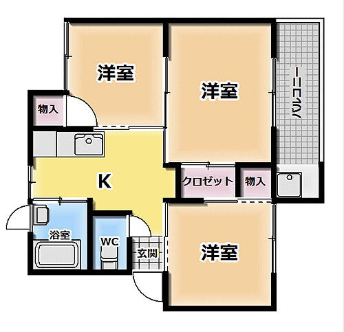 香川県丸亀市土器町西6丁目181 丸亀駅 3K マンション 賃貸物件詳細