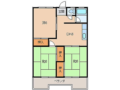 コーポサンライト 4階 3DK 賃貸物件詳細