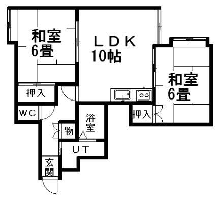 北海道札幌市清田区平岡三条3丁目 大谷地駅 2LDK アパート 賃貸物件詳細