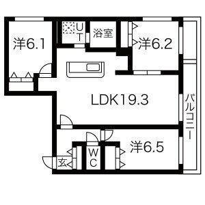 北海道札幌市中央区南十一条西17丁目 西線１１条駅 3LDK マンション 賃貸物件詳細