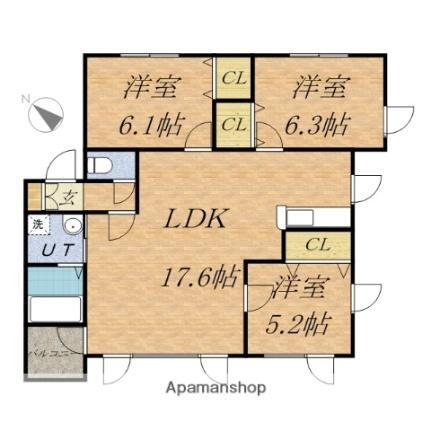 北海道札幌市北区新琴似四条11丁目 麻生駅 3LDK アパート 賃貸物件詳細