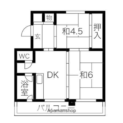 パークヒルズ真々地Ｉ 2階 2DK 賃貸物件詳細