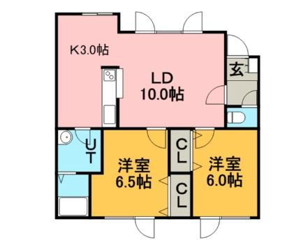 北海道札幌市清田区平岡五条3丁目 2LDK アパート 賃貸物件詳細