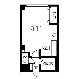 ロイヤルリバーハイツ 2階 1K 賃貸物件詳細