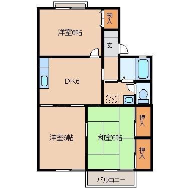 宮城県仙台市若林区沖野6丁目 3DK アパート 賃貸物件詳細