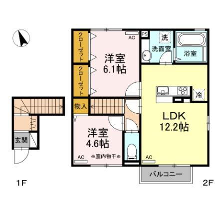 宮城県仙台市若林区長喜城字宮浦 六丁の目駅 2LDK アパート 賃貸物件詳細