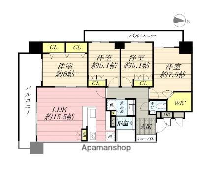 サーパス泉中央 5階 4LDK 賃貸物件詳細