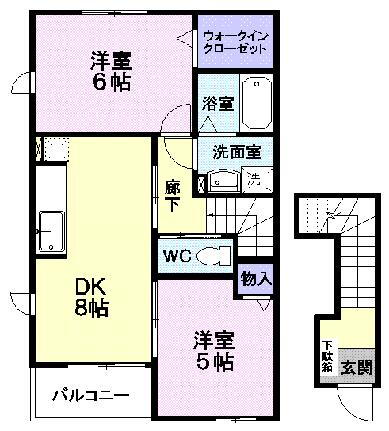 ヴィラ・ファインＡ棟 2階 2DK 賃貸物件詳細