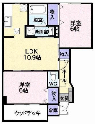 山形県東根市六田1丁目 さくらんぼ東根駅 2LDK アパート 賃貸物件詳細