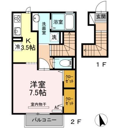 ＳＹＭ 2階 1K 賃貸物件詳細