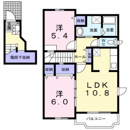 ブレッザミーテＩ 2階 2LDK 賃貸物件詳細