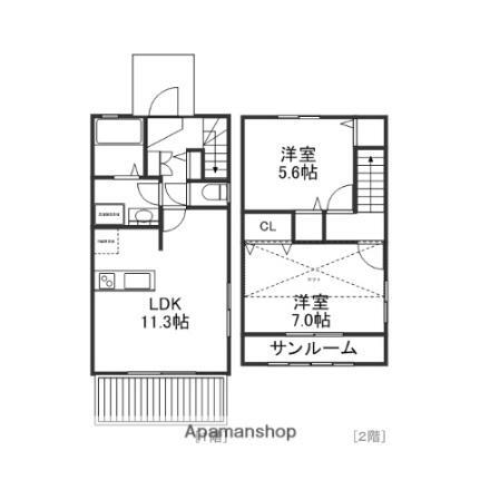 石川県小松市園町 小松駅 2LDK アパート 賃貸物件詳細