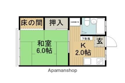 グリーントップ 2階 1K 賃貸物件詳細