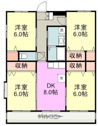 ロイヤルコート富士見 4階 4DK 賃貸物件詳細