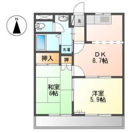 サンライズ坂倉 1階 2DK 賃貸物件詳細
