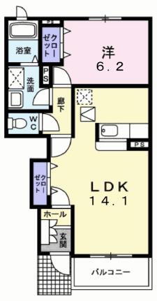 プラシード 1階 1LDK 賃貸物件詳細