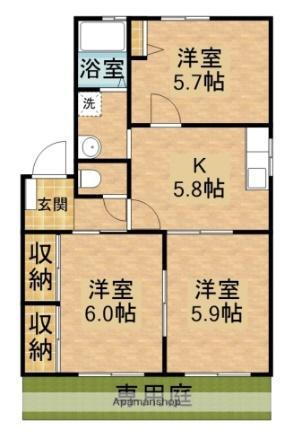 静岡県御前崎市佐倉 菊川駅 3K アパート 賃貸物件詳細