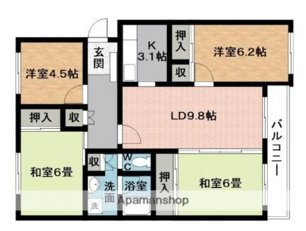 メゾン丸之内 2階 4LDK 賃貸物件詳細