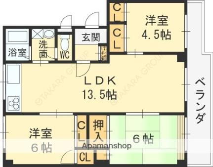 大阪府枚方市招提中町1丁目 樟葉駅 3LDK マンション 賃貸物件詳細