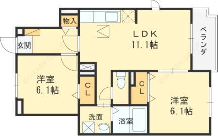 フラワータウン　ベルフラワー 1階 2LDK 賃貸物件詳細