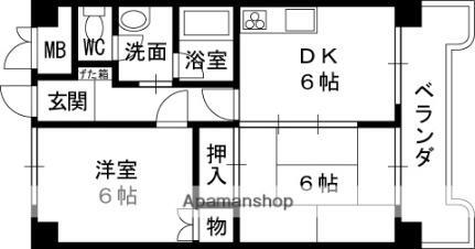 布亀マンション 2階 2DK 賃貸物件詳細