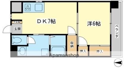 コーポラス神子岡 2階 1DK 賃貸物件詳細