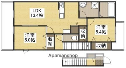 メゾンソレイユ　エスト 2階 2LDK 賃貸物件詳細