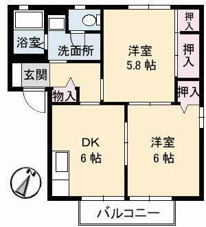 島根県松江市東奥谷町 松江駅 2DK アパート 賃貸物件詳細
