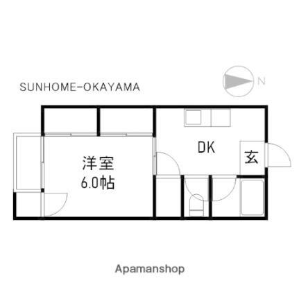 岡山県岡山市中区竹田 西川原駅 1DK アパート 賃貸物件詳細
