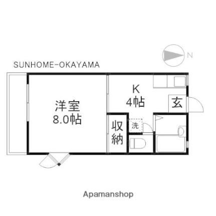 岡山県岡山市北区奥田西町 大元駅 1K アパート 賃貸物件詳細