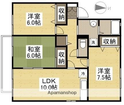 ルピナス２１　Ａ 2階 3LDK 賃貸物件詳細