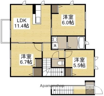 岡山県岡山市南区築港緑町3丁目 岡山駅 3LDK アパート 賃貸物件詳細