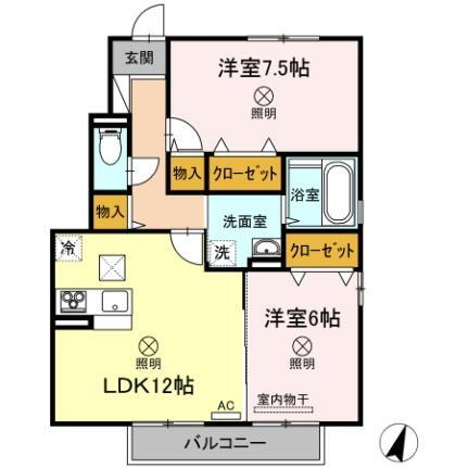 レゾナンツ　Ａ棟 1階 2LDK 賃貸物件詳細