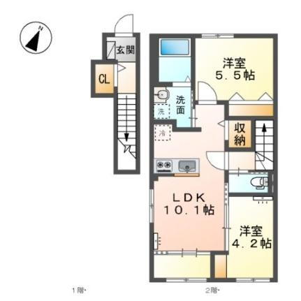 ｉｎａ　テラス　ミズホ 2階 2LDK 賃貸物件詳細